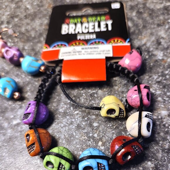 Hand Crafted Skull Earrings and Bracelet Bundle NEW - Picture 5 of 8